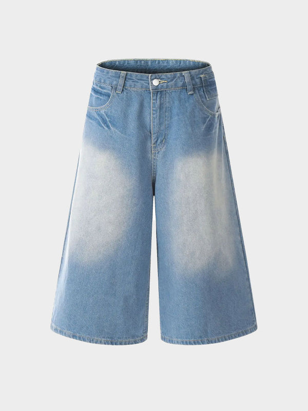 Baggy Light Wash Denim Shorts