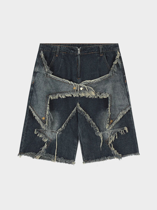 Star Patch Denim Shorts